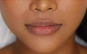 Dark, two-toned lips before neutralization, client of Kate Kanner