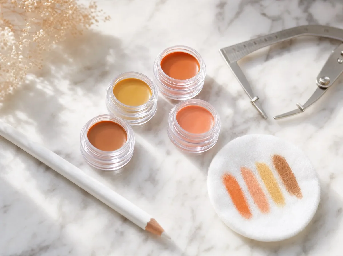 Warm corrective pigments used for lip neutralization